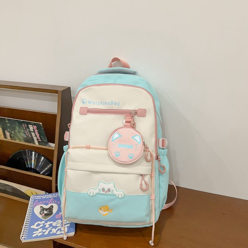 Leken kattedesign skole ryggsekk