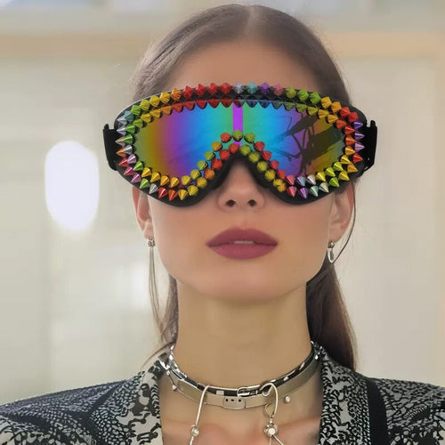 Dame ekstravagante Skibrille med fargerike nagler Skanto