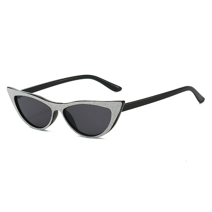Dame Cat-Eye solbriller med glitrende ramme Skanto
