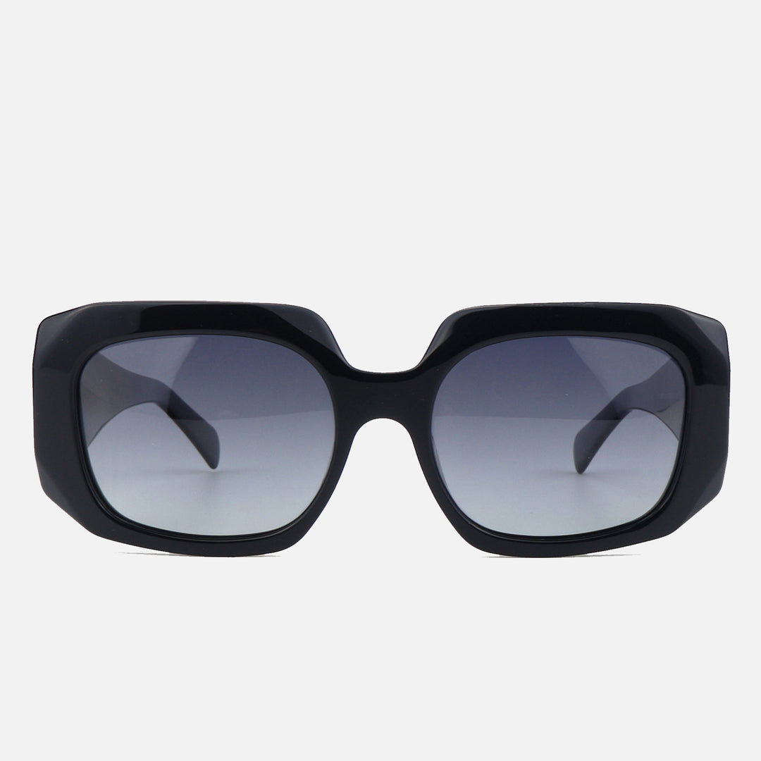 Dame oversized solbrille med innovativ ramme og moderne geometri Skanto