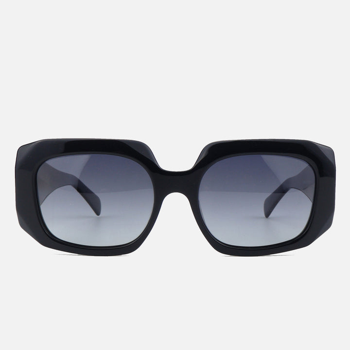 Dame oversized solbrille med innovativ ramme og moderne geometri Skanto