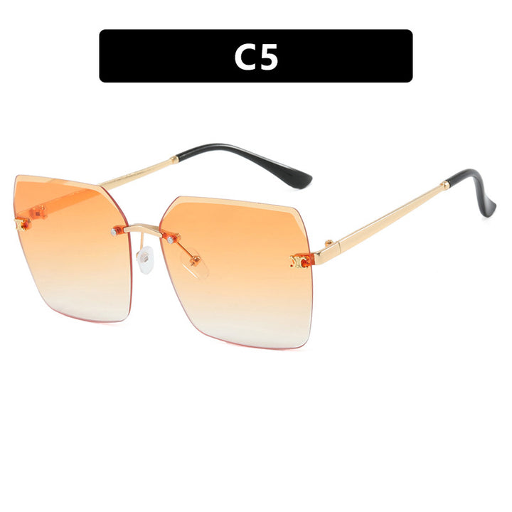 Women's square sunglasses with modern design and filigree metal frame Skanto