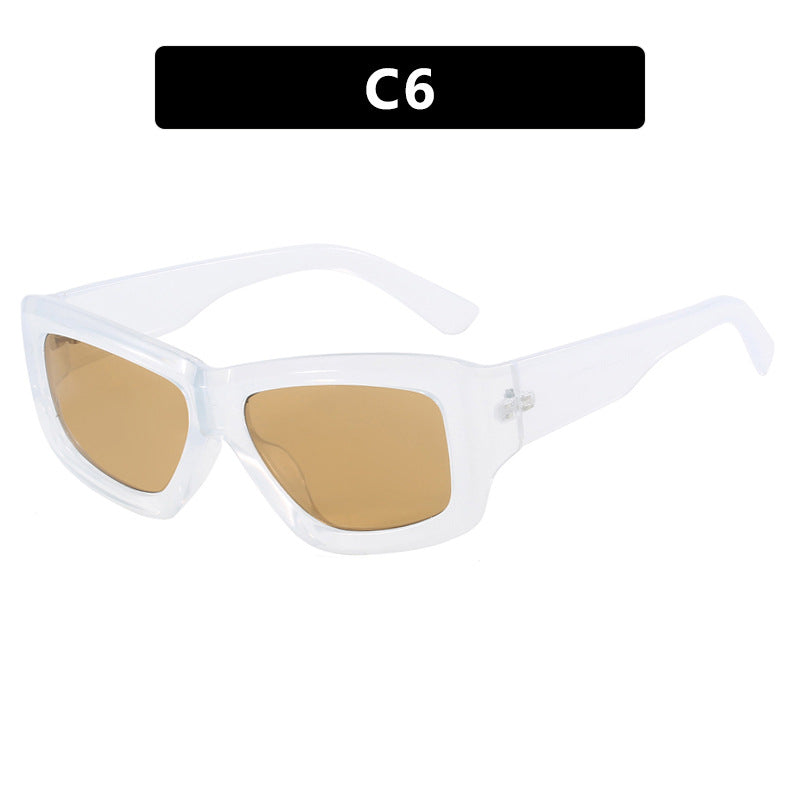 Women's trendy square sunglasses with transparent frame and comfortable lenses Skanto
