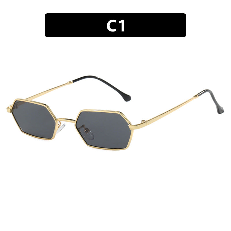 Women's hexagonal sunglasses with elegant metal frame and UV protection Skanto