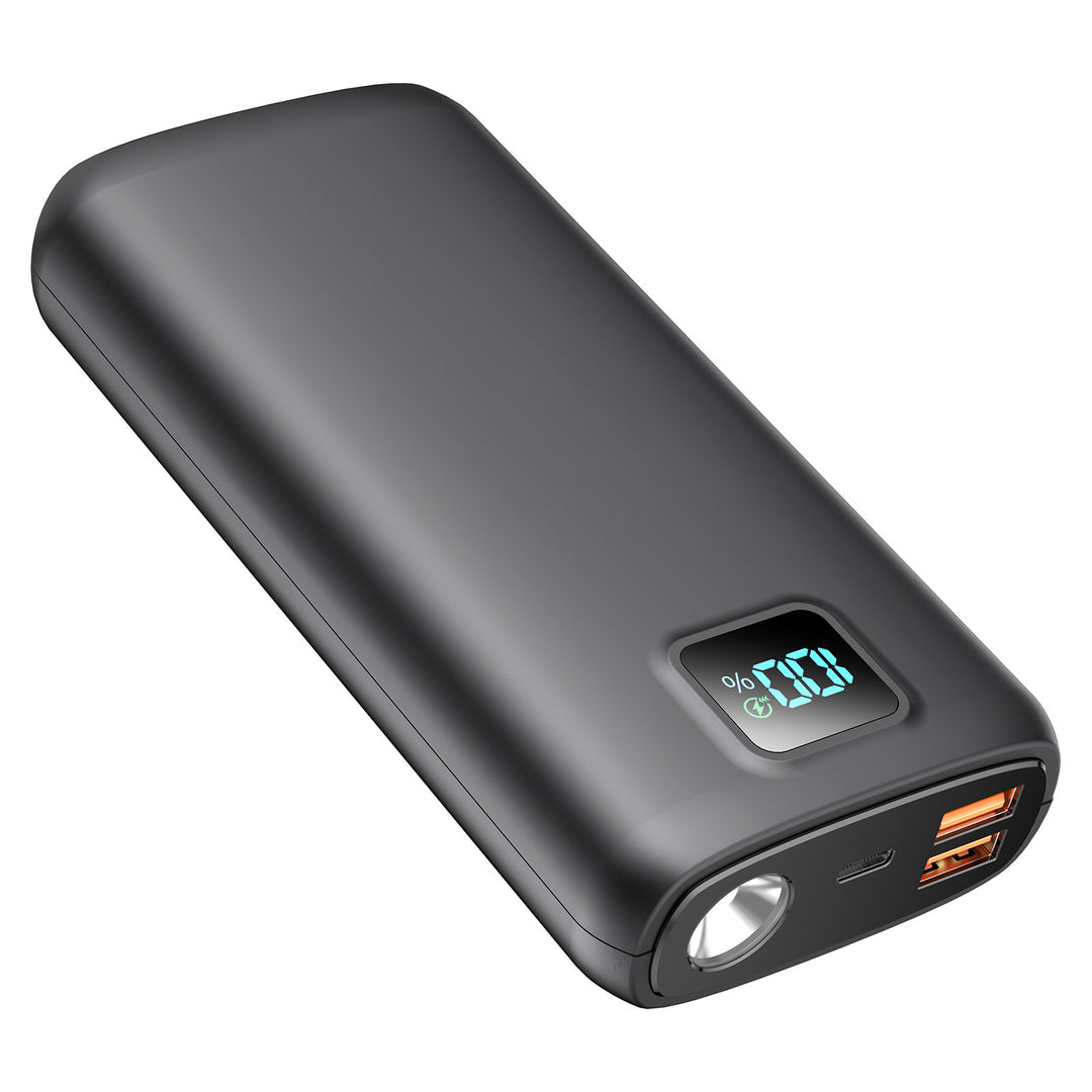 Powerbank med integrert LED-lommelykt og digital skjerm Skanto