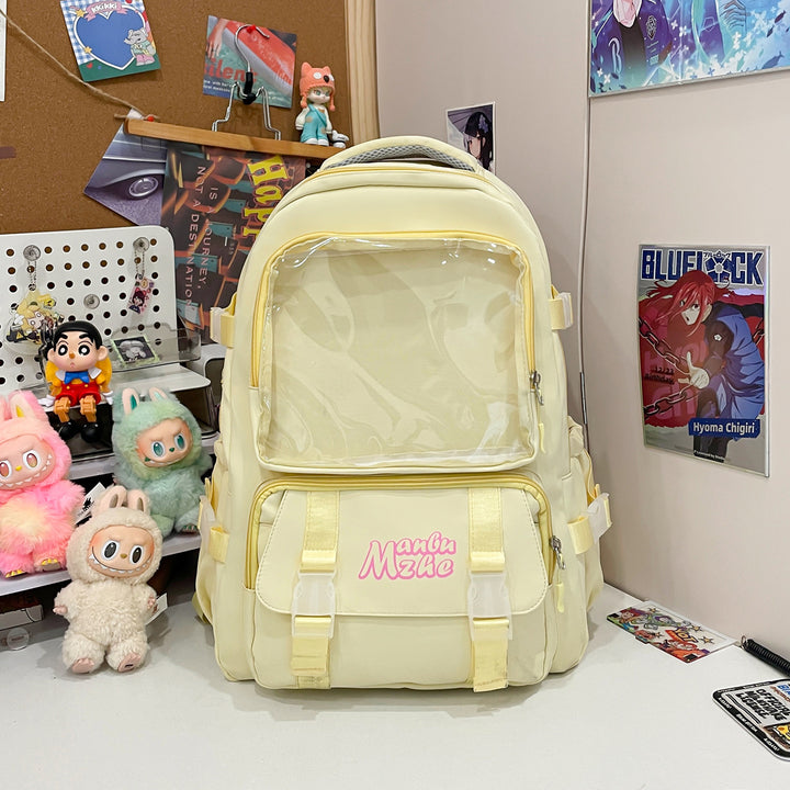 Clear Panel Multi-Pocket School Ryggsekk