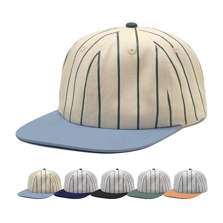 Dame moteriktig caps med stripe mønster Skanto