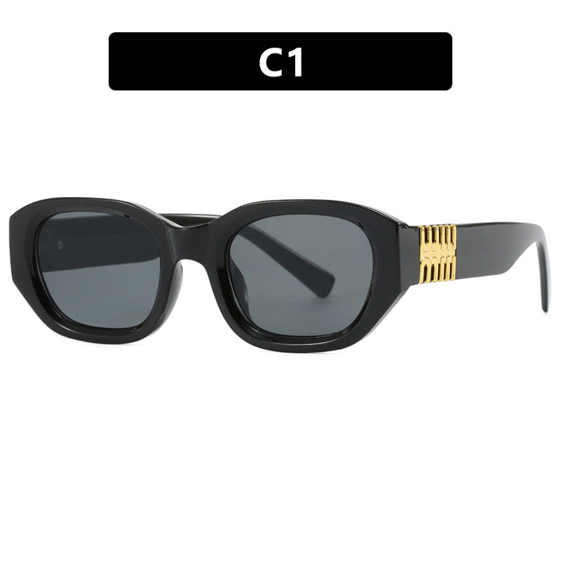 Women's fashionable sunglasses with unique geometric design and elegant accents Skanto