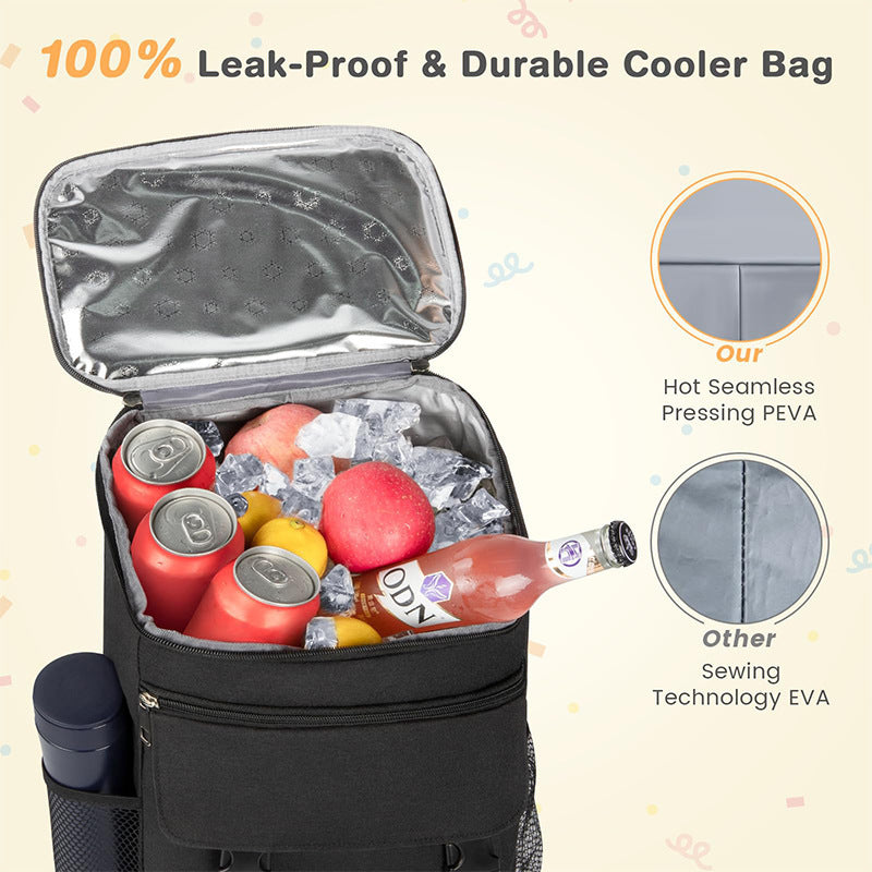 Unisex Insulated Cooler Backpack with Thermo Lining, Padded Back, and Side Bottle Holders Skanto