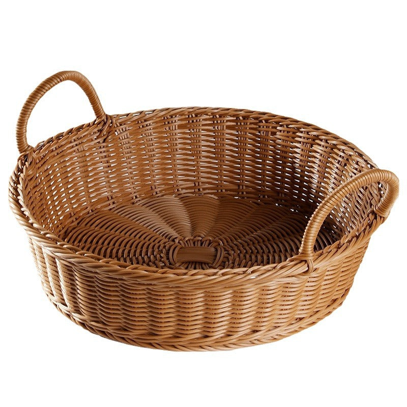 Stort Håndvevd Rattan Serveringskurv Skanto