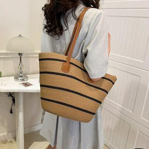 Oversized Strandveske i Flettet Materiale Skanto