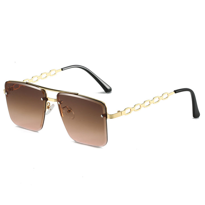 Dame Kvadratisk Solbrille med elegant Kjede Struktur Skanto