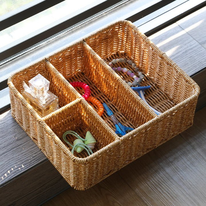 Divided Woven Storage Tray Skanto