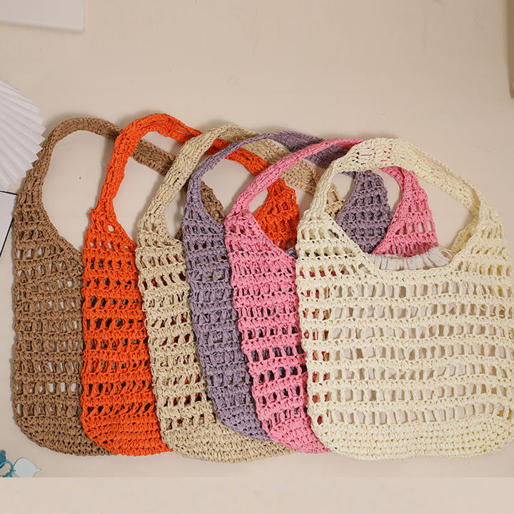 Trendy net tote bag with ruched design Skanto