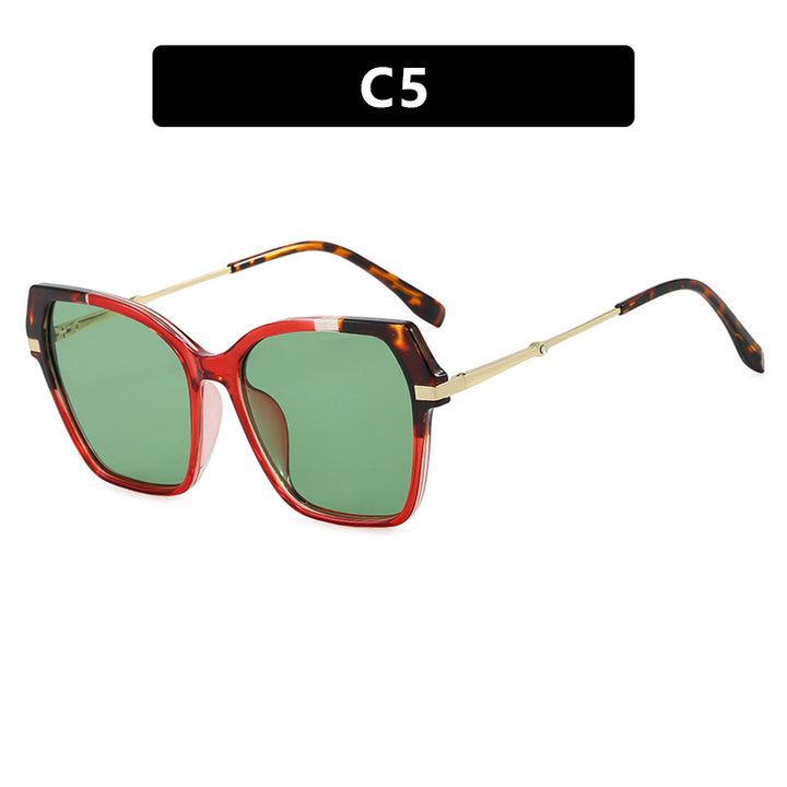 Women's square sunglasses with elegant metal frame and protective UV filter Skanto