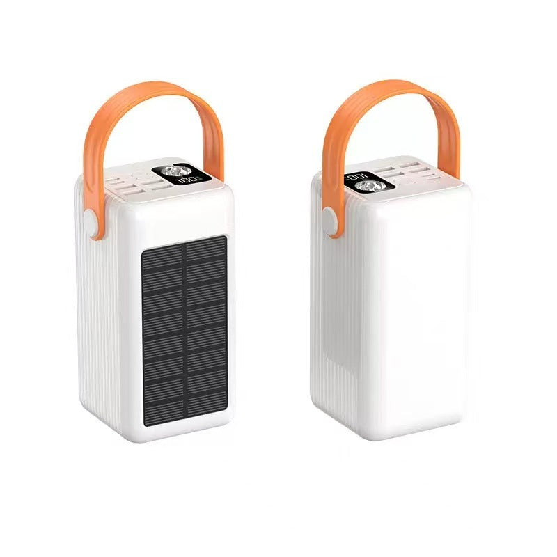 Bærbar solenergi powerbank med integrert LED-lampe og hurtigladefunksjon Skanto