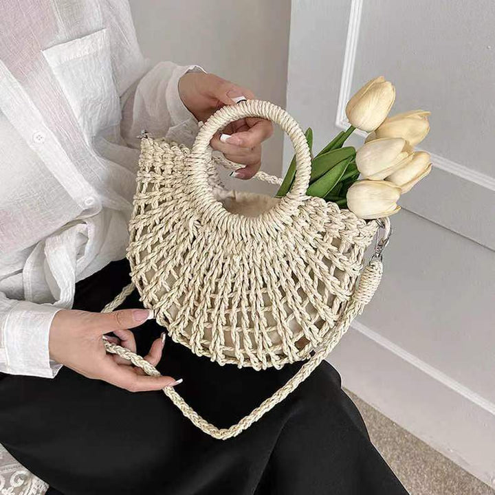 Handmade basket bag with playful design Skanto