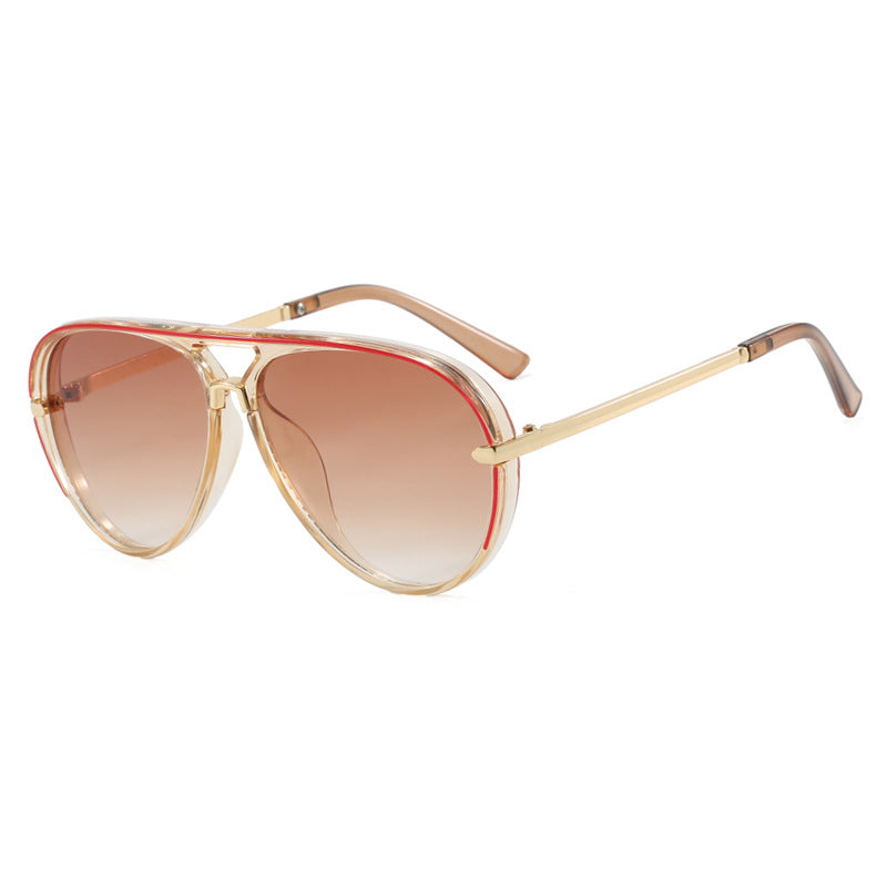 Women's Fashionable Pilot Sunglasses with Elegant Metal Accents Skanto