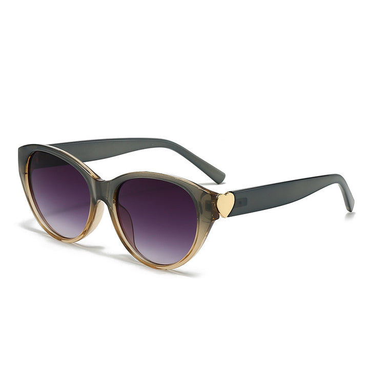 Dame Cat-Eye solbriller med hjerte-motiv Skanto