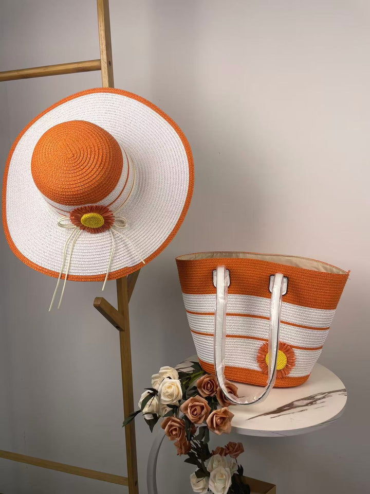 Elegant Strandveske med tilhørende solhatt Skanto