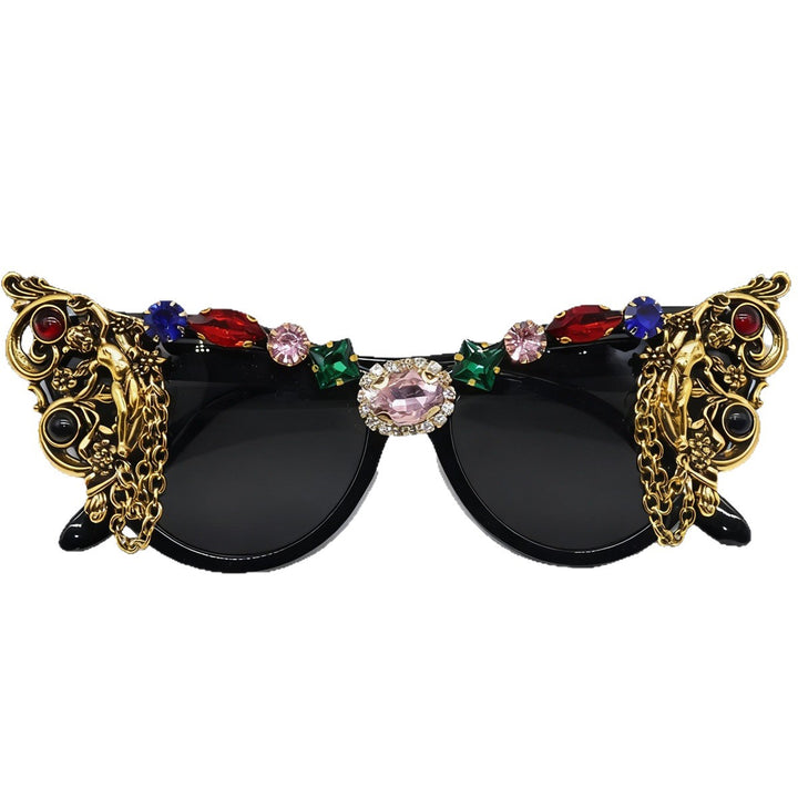 Dame ekstravagant glamour-solbrille med kunstneriske dekorasjoner Skanto
