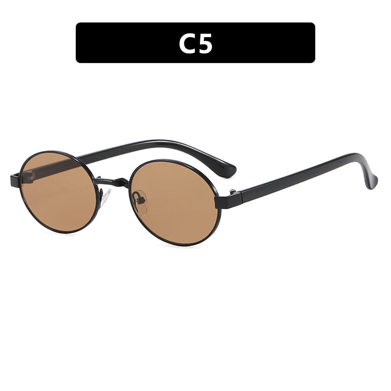 Women's round glasses with elegant metal frame and adjustable nose pads Skanto