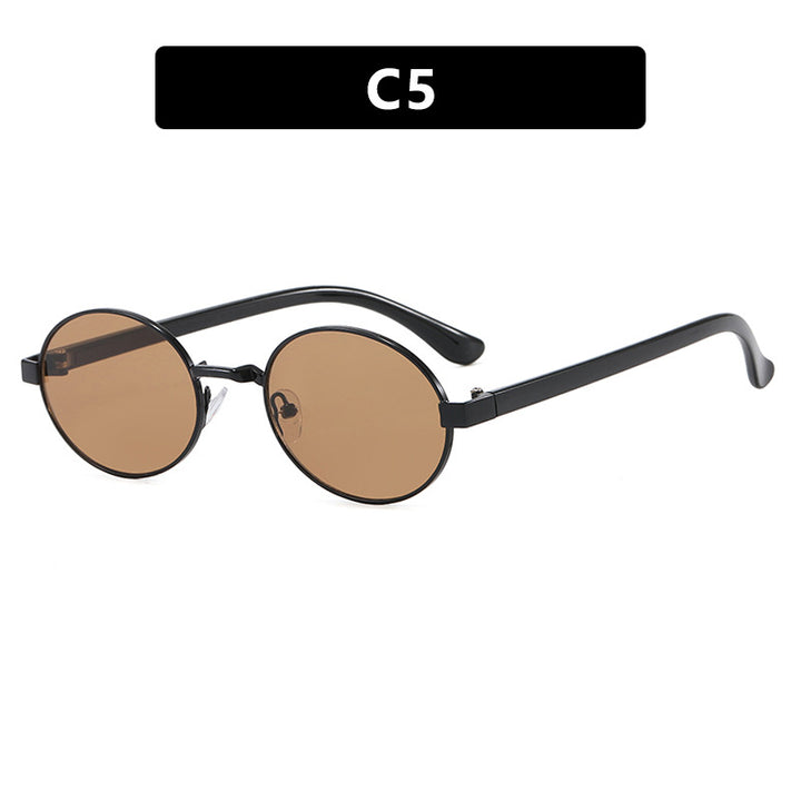 Women's round glasses with elegant metal frame and adjustable nose pads Skanto