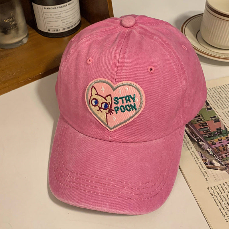 Kvinne Casual Brodert Katt Caps Skanto