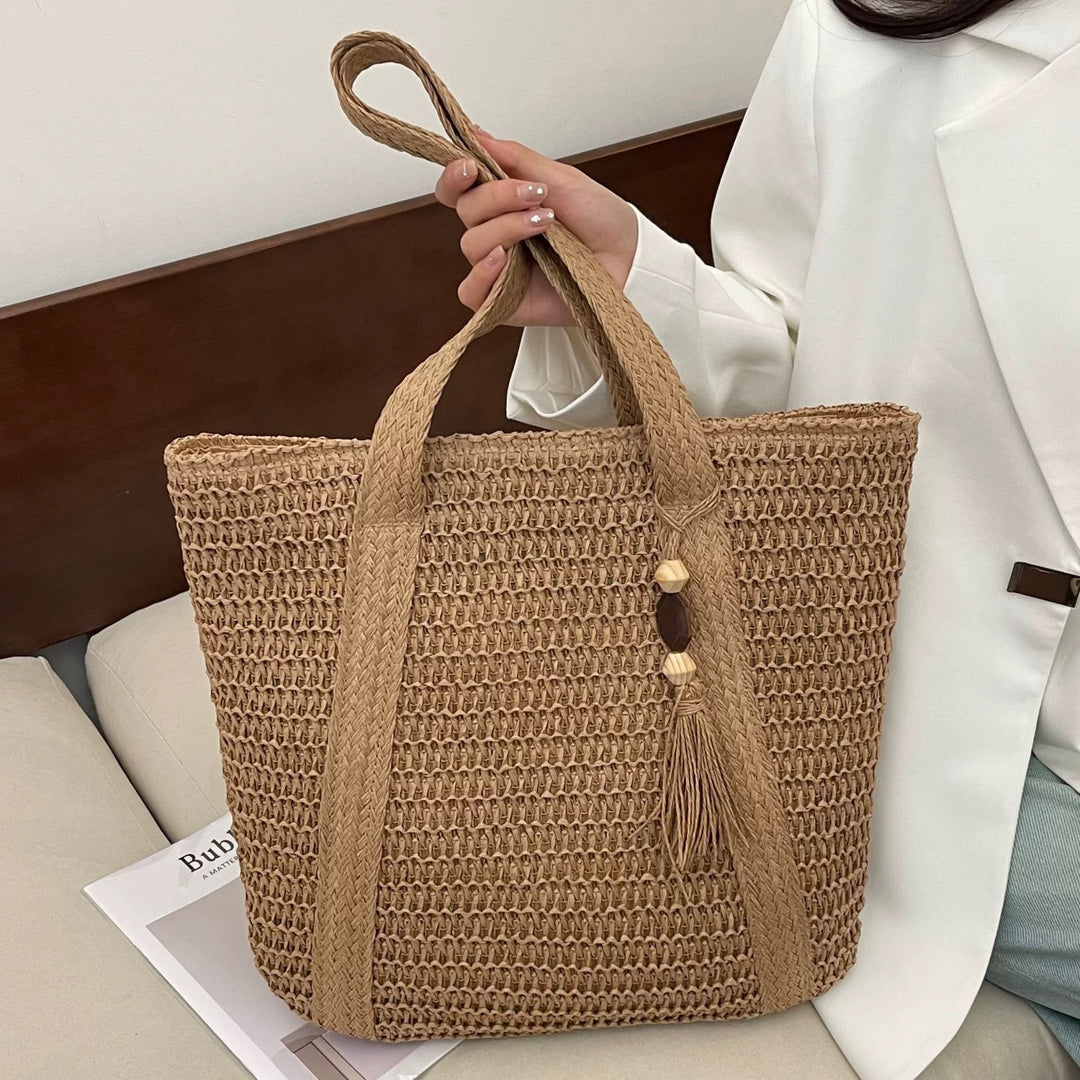 Makramee Tote med Flettet Design Skanto
