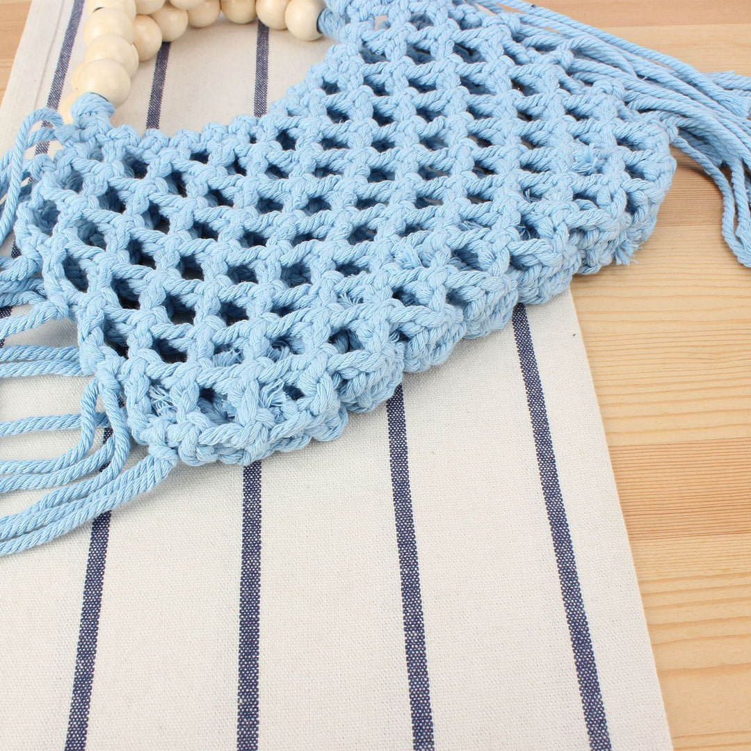Macrame handbag with wooden handle Skanto