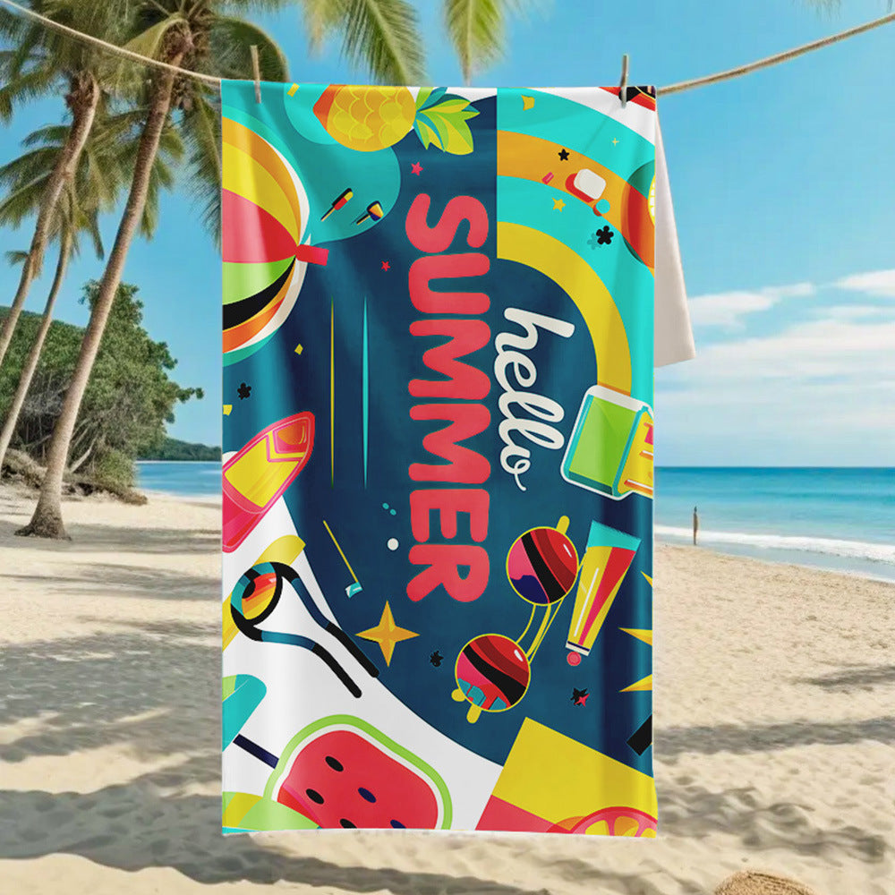 Ladies beach towel with maritime stripe pattern Skanto
