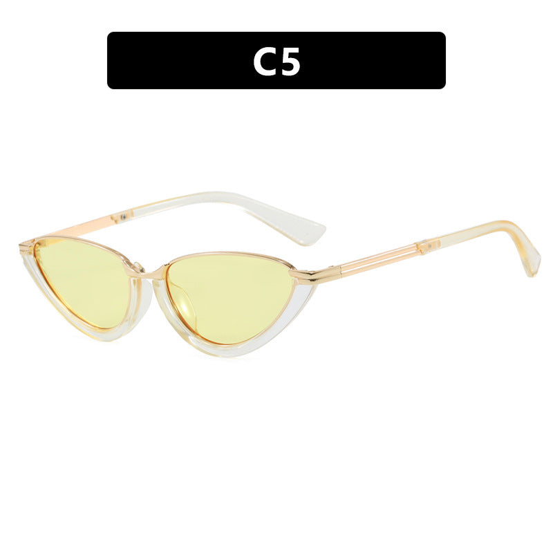 Women's Futuristic Cat-Eye Sunglasses with Gold Details Skanto