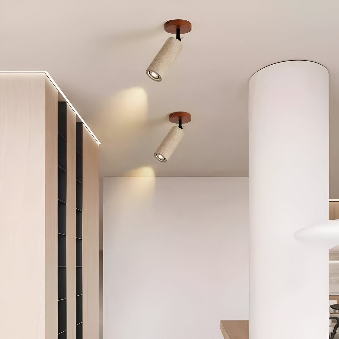 Skanto | Justerbar Travertin Tre LED Vegglampe og Taklampe