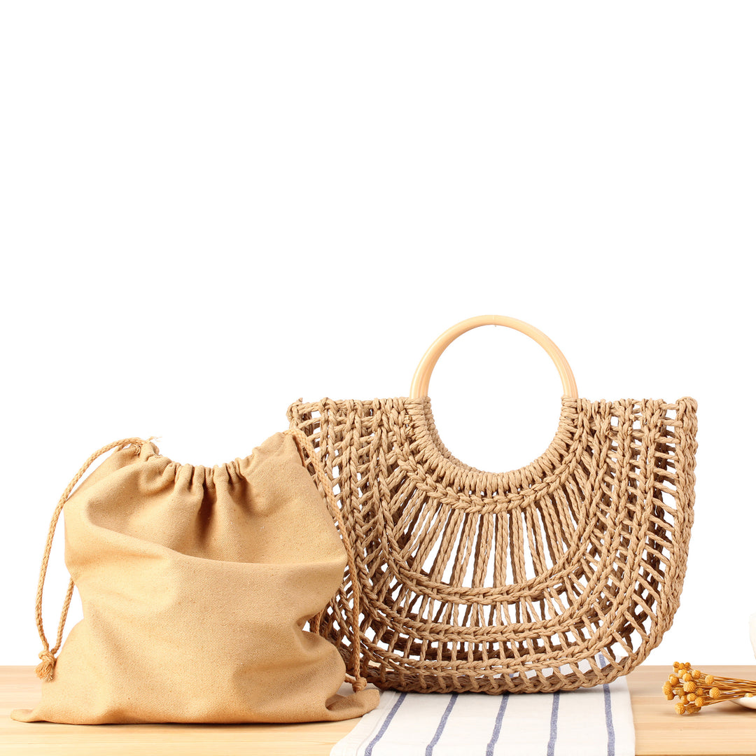 Handbag with Horizontal Weave and Practical Inner Pouch Skanto