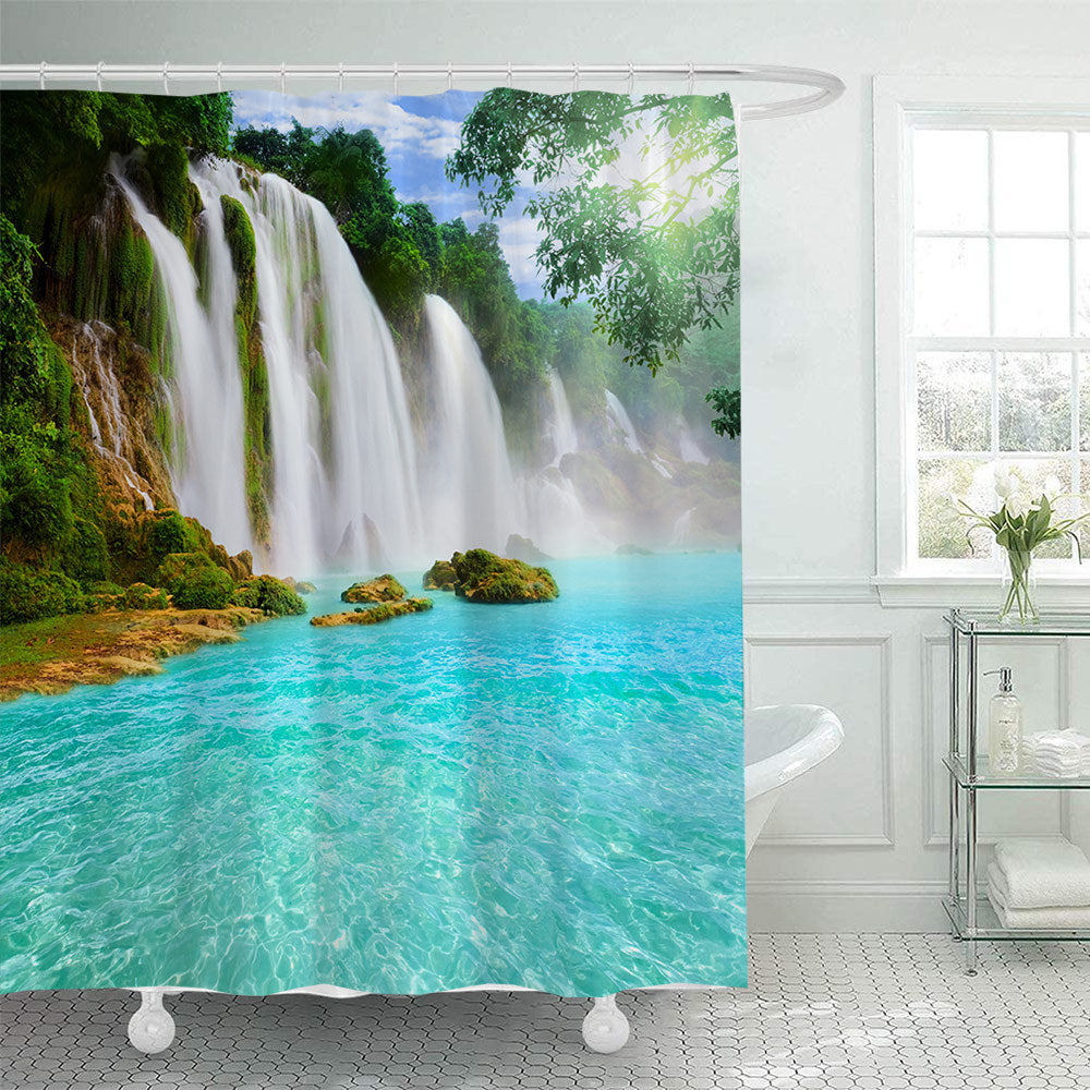 Scenic Waterfall Print Dusjforheng Skanto