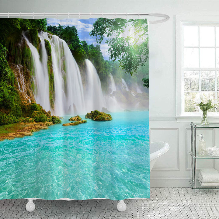 Scenic Waterfall Print Dusjforheng Skanto