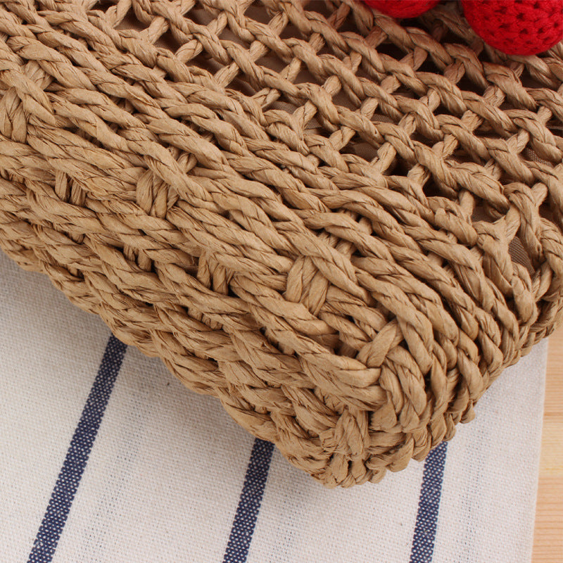 Shoulder Bag with Handmade Fruit Motif Skanto