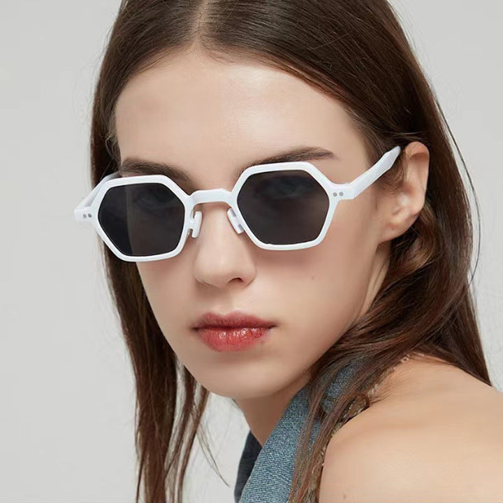 Damer Geometrisk Solbrille i moderne Hexagon-design Skanto