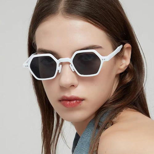 Damer Geometrisk Solbrille i moderne Hexagon-design Skanto