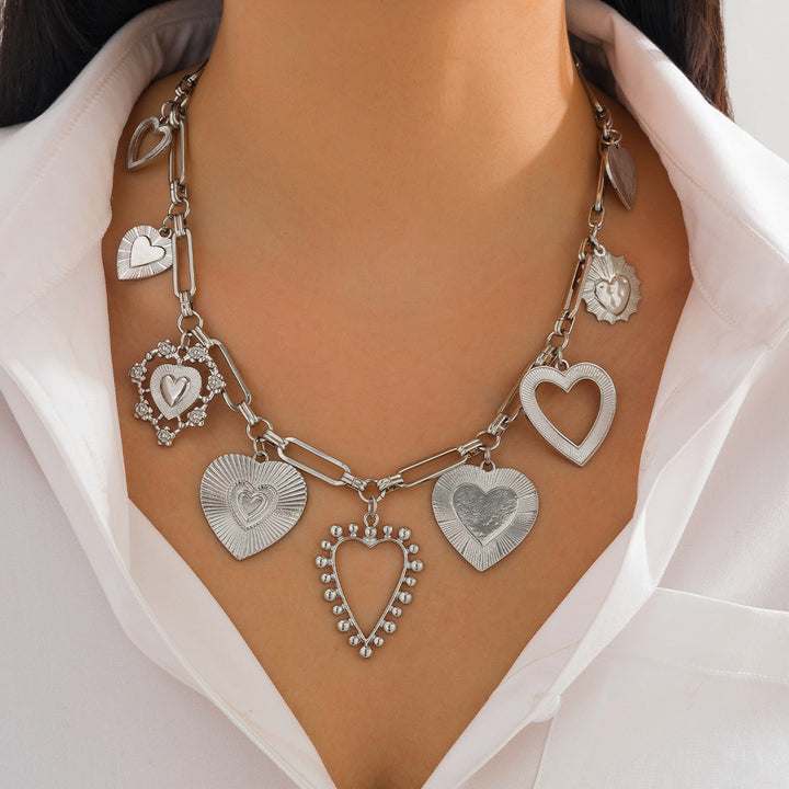 Skanto | Chunky Hjerte Charm Halskjede