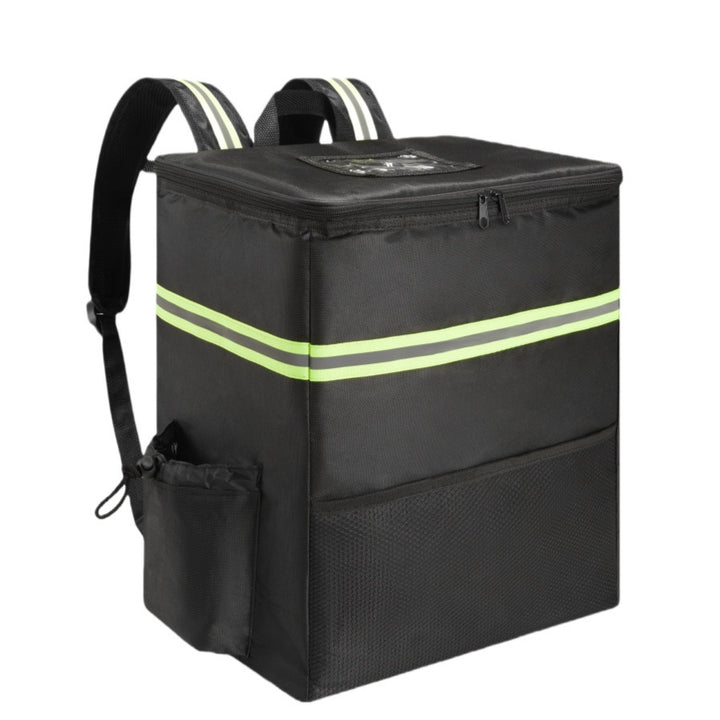 Unisex insulated delivery backpack with thermo-insulated box, reflective stripes, and extra stable base Skanto