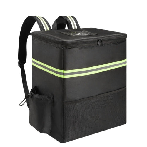 Unisex insulated delivery backpack with thermo-insulated box, reflective stripes, and extra stable base Skanto