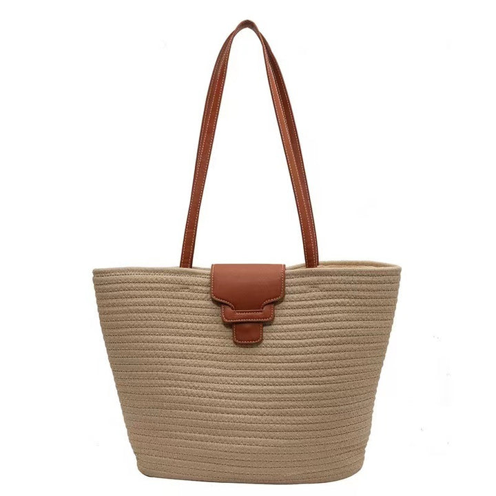 Large shoulder bag made of braided natural material Skanto