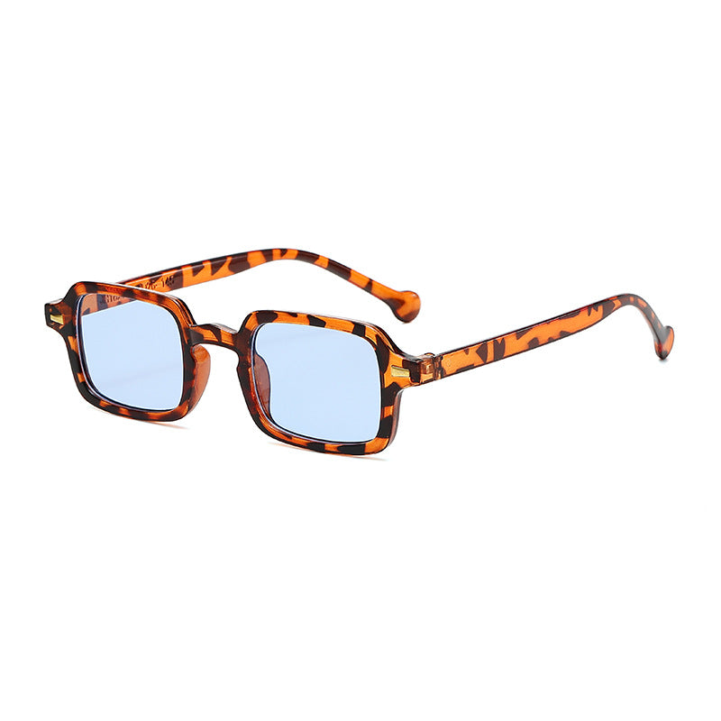 Dame geometrisk solbrille med trendy dyreprint Skanto