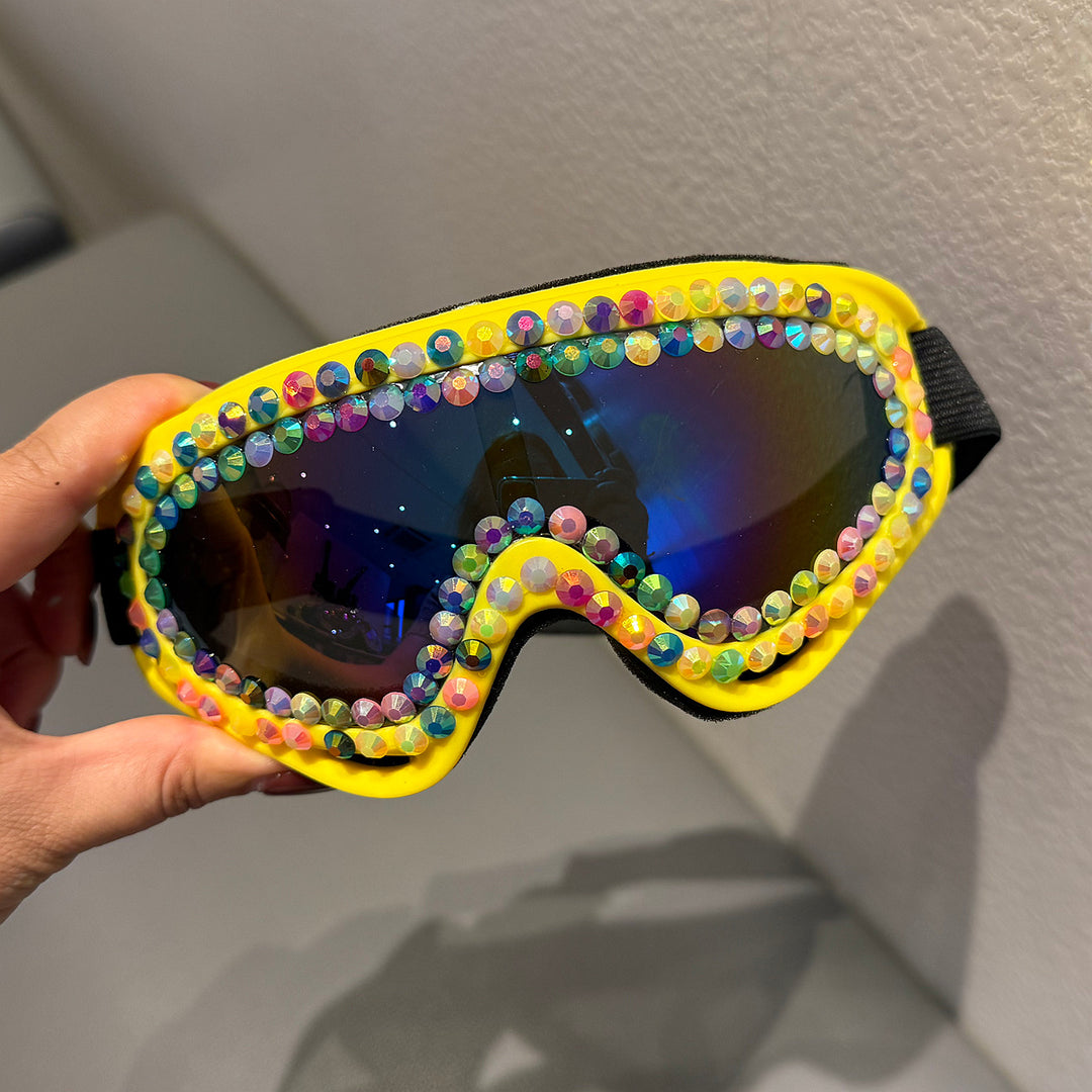 Dame skibrille med glitrende krystallramme Skanto