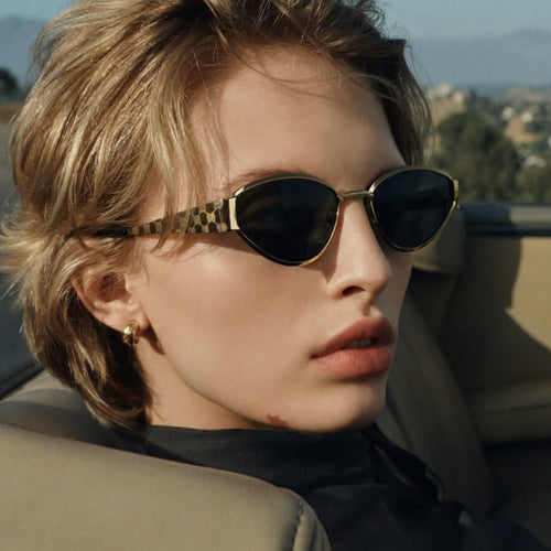 Dame Cat-Eye solbriller med elegant design og luksuriøse detaljer Skanto