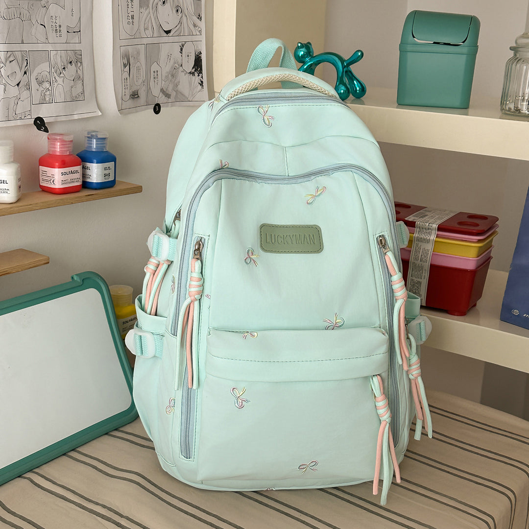 Brodert Multi-Lommer Skole Rygsekk