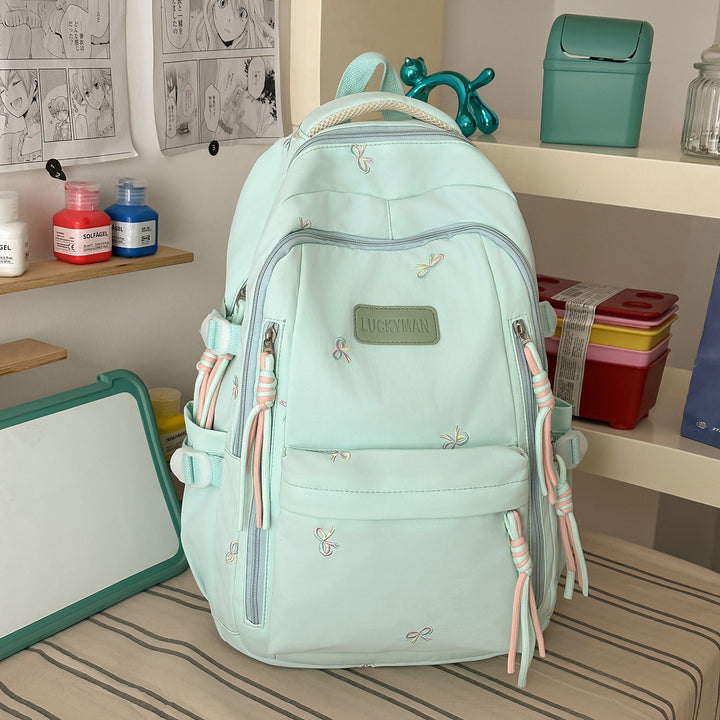 Brodert Multi-Lommer Skole Rygsekk