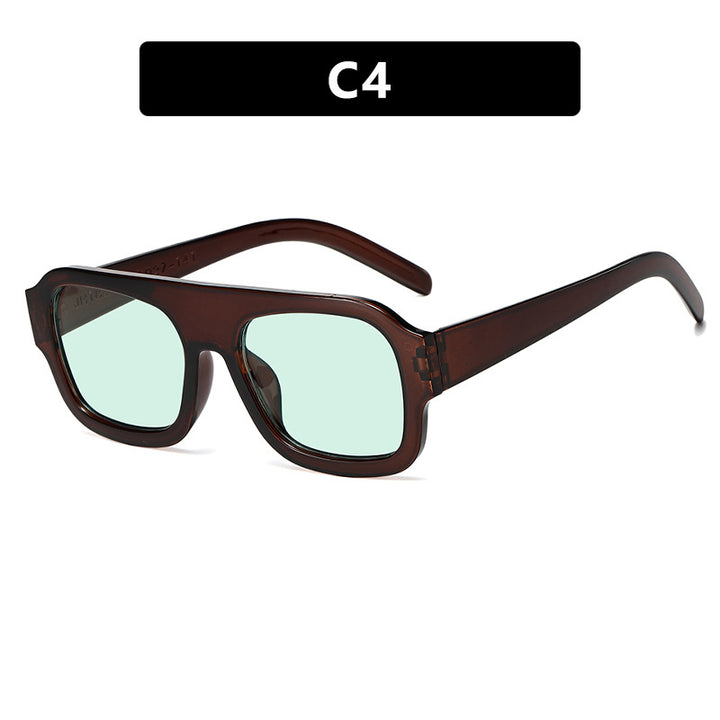 Women's fashionable square sunglasses with eye-catching animal print design Skanto