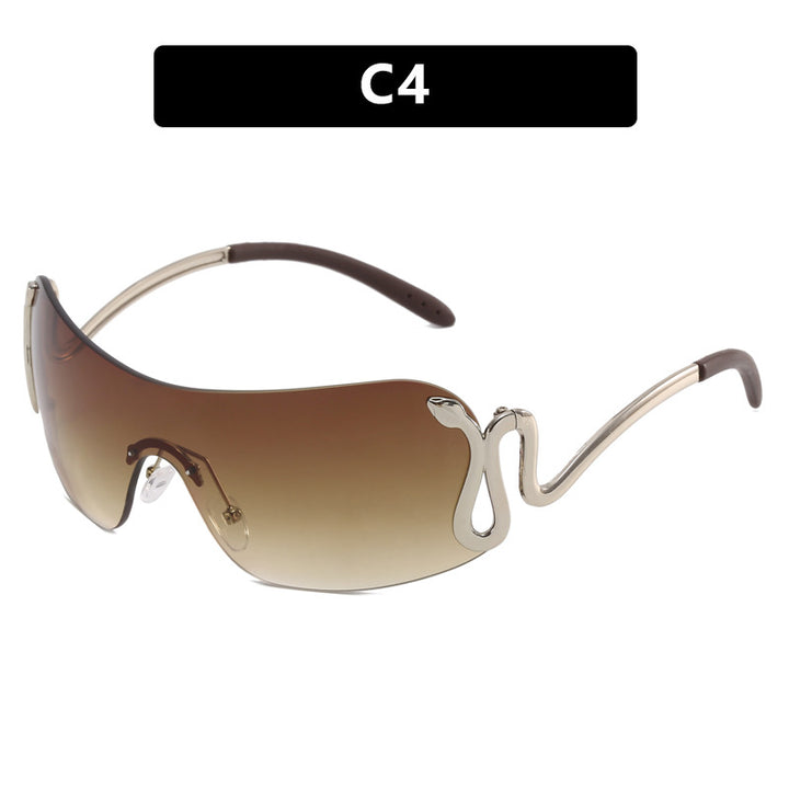 Women's Futuristic Sports Sunglasses with Playful Design Skanto